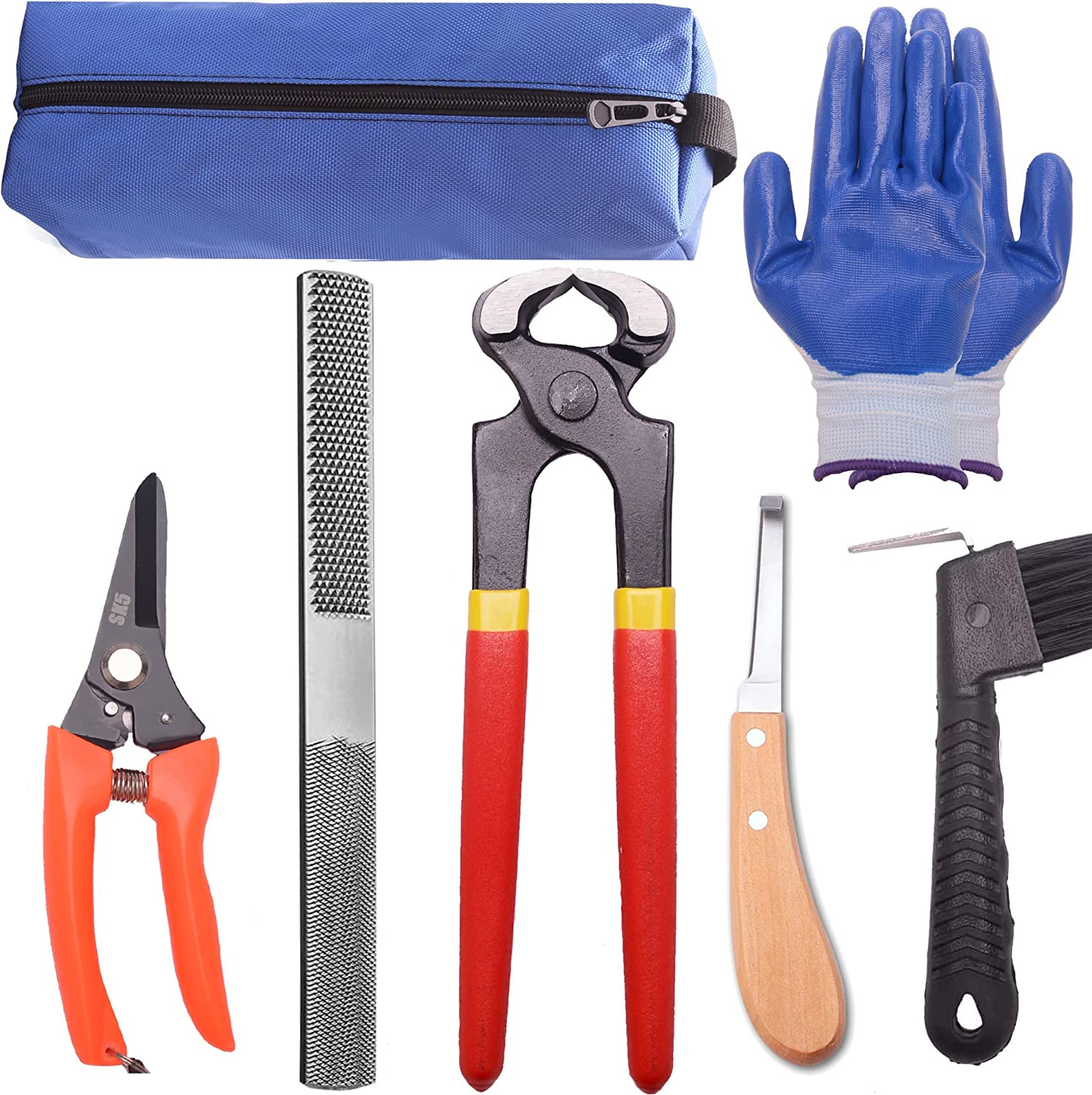 8 inch Farrier Tool Kits （7 Piece） Mini Rasp Hoof File Goat Pig Equine Metal She
