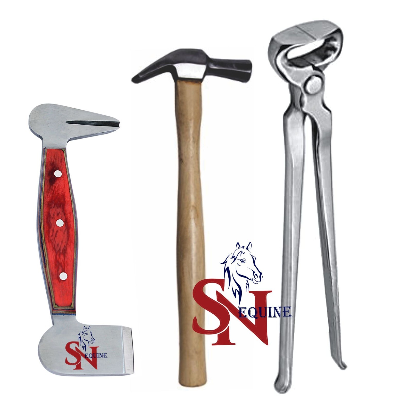 Horse Hoof Kit Hoof Nipper 12”, Farrier Hammer and Hoof Buffer Trimming Shoeing